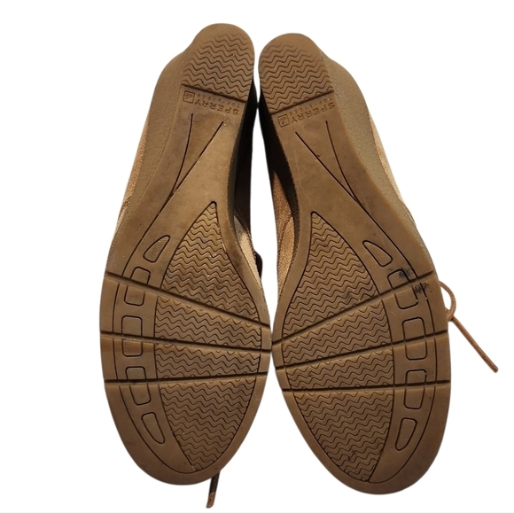 SPERRY TOP SIDER WOMEN'S HARLOW TAN SUEDE WEDGE CHUKKA BOOTIE SZ 9 - Picture 7 of 10